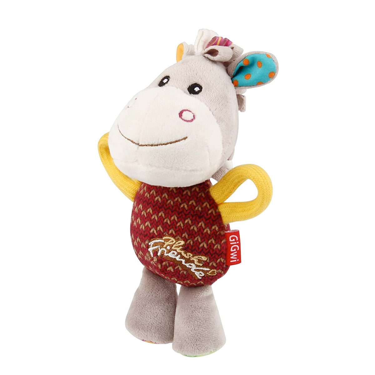 Gigwi Plush Friendz Dog Toy with Squeaker - Donkey