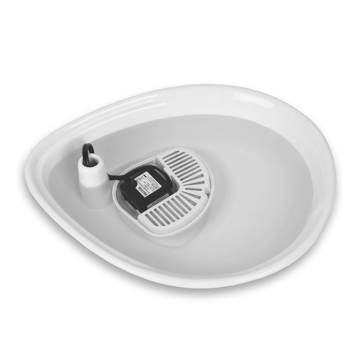 Raindrop Durable Ceramic Pet Fountain 60oz (White)