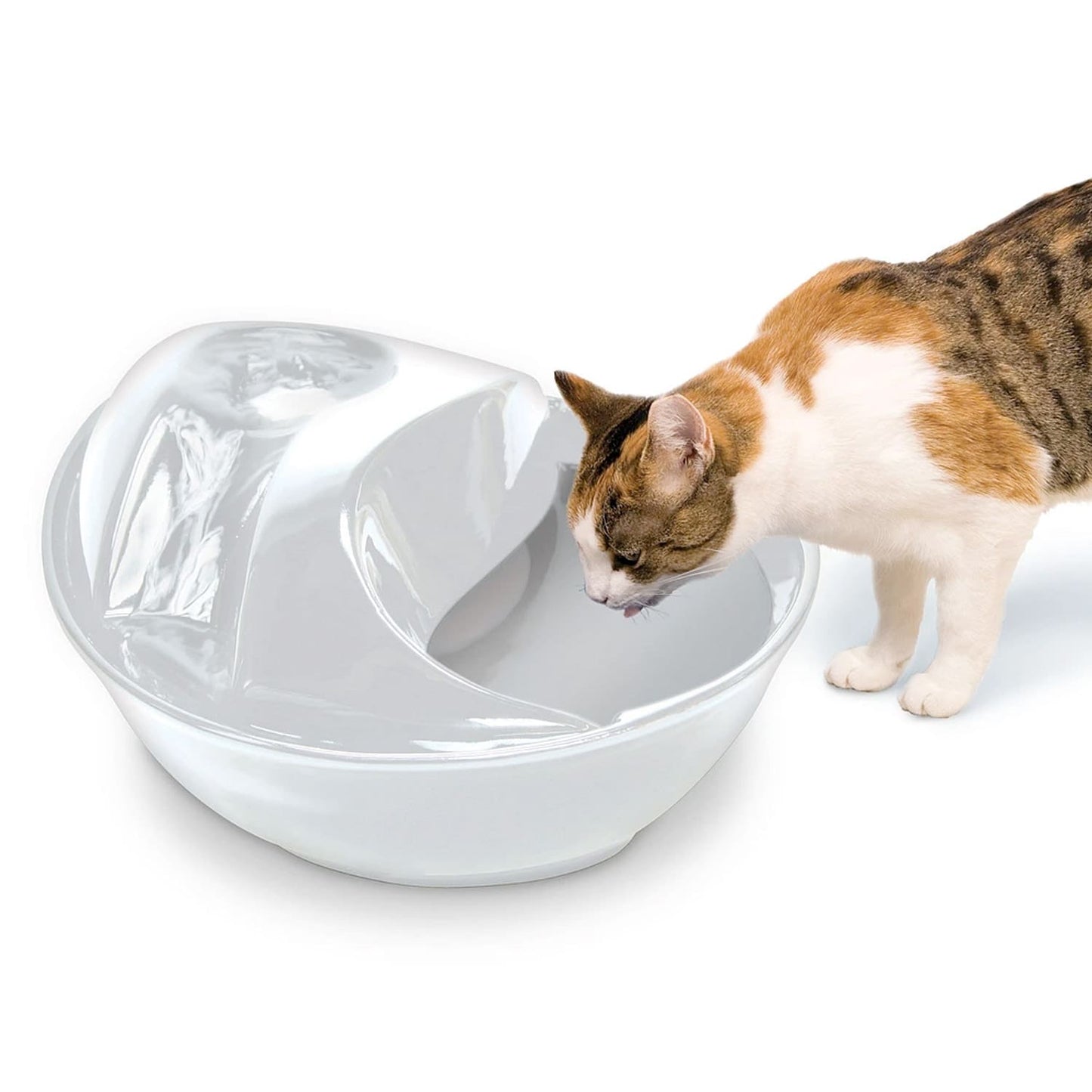 Raindrop Durable Ceramic Pet Fountain 60oz (White)