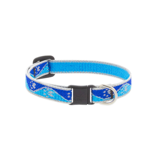 Reflective Safety Cat Collar - Blue Paws - Without Bell