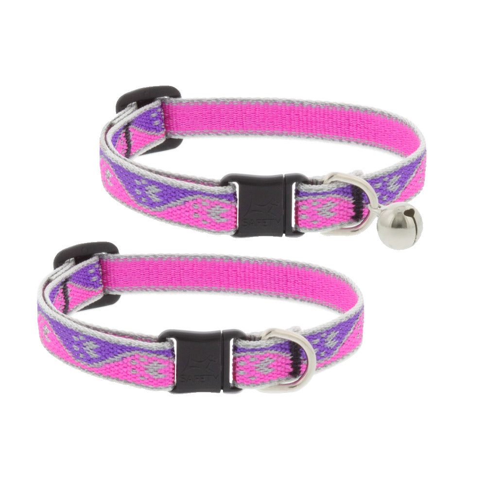 Reflective Safety Cat Collar - Pink Paws