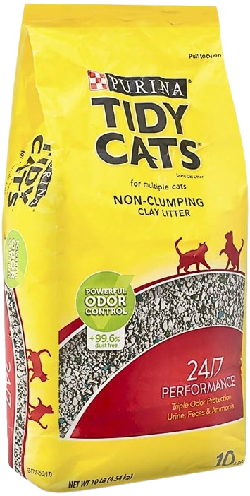 Pack of 5 Purina Tidy 4.5kg Cats 24/7 Performance Clumping Cat Litter with 24/7 Odour Control, Low Dust, Strong Clumping