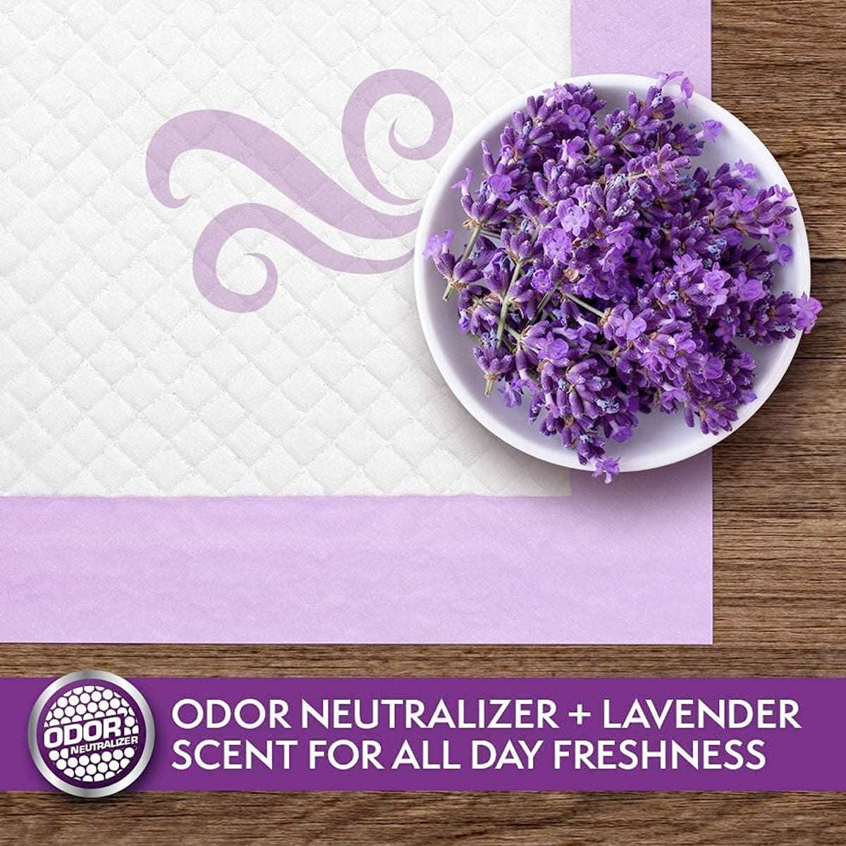 Simple Solution All Day Premium Dog Pads, Lavender Scent, 23" x 24" - Pack of 100