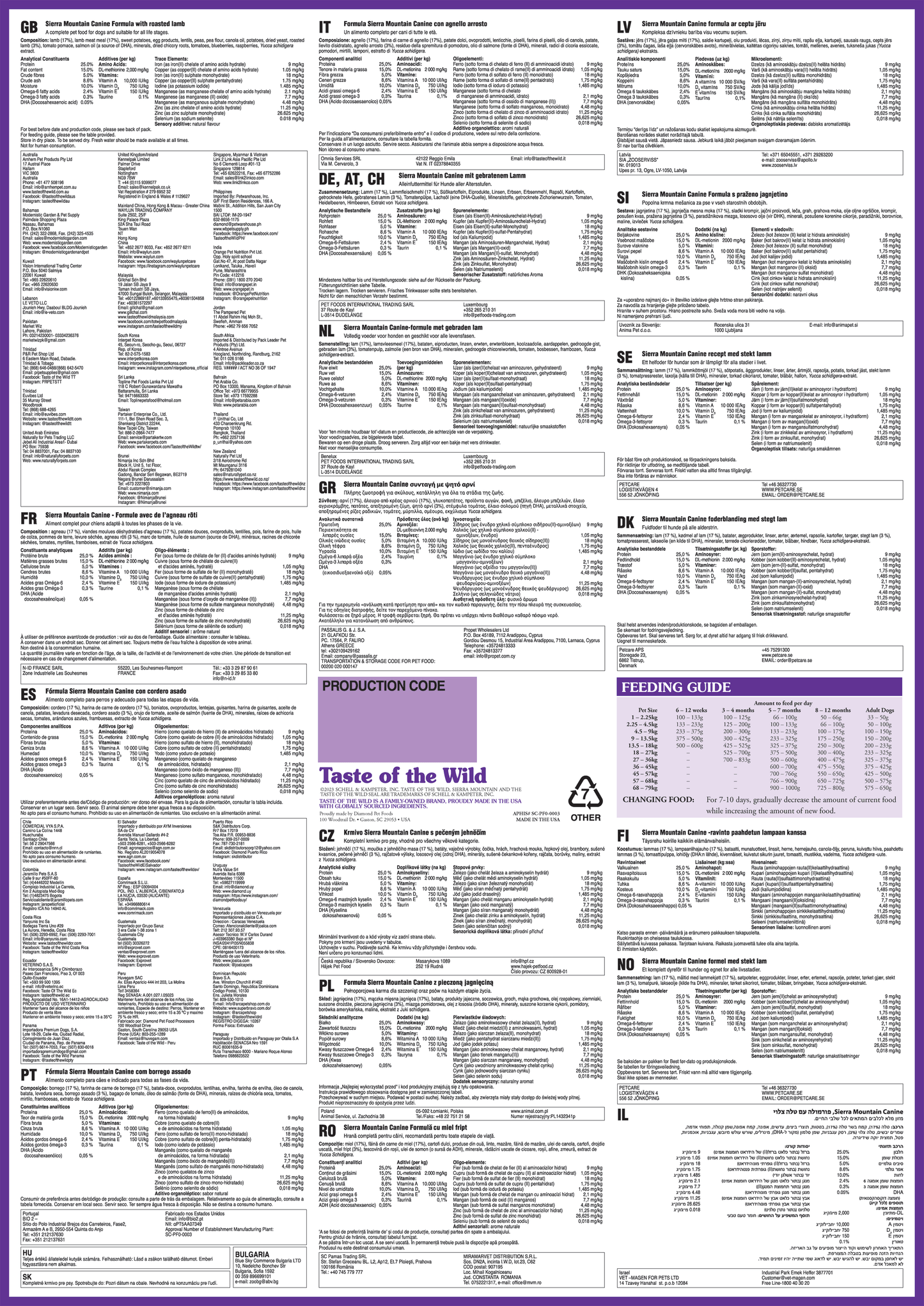 Sierra Mountain Canine Recipe - 12.2kg(26.89 lbs)