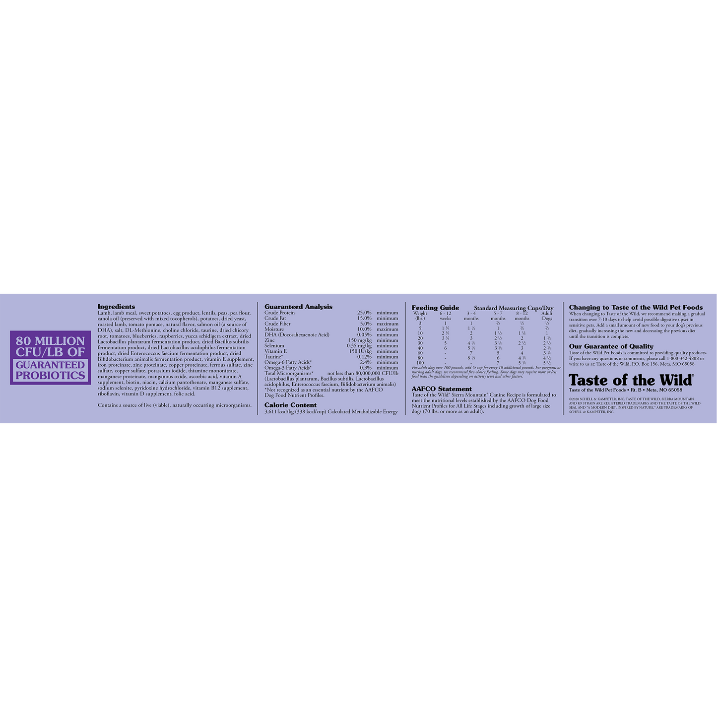 Sierra Mountain Canine Recipe - 2.27kg (5 lbs)