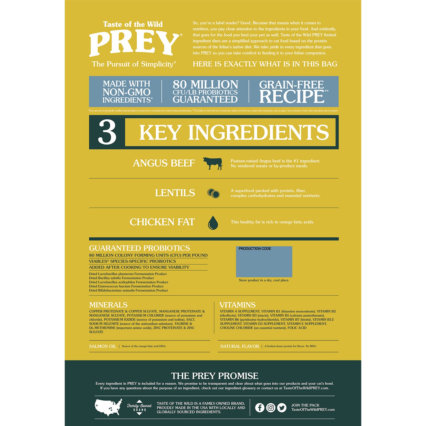 PREY Angus Beef Limited Ingredient Formula for Cats - 6.8kg(15 lbs)