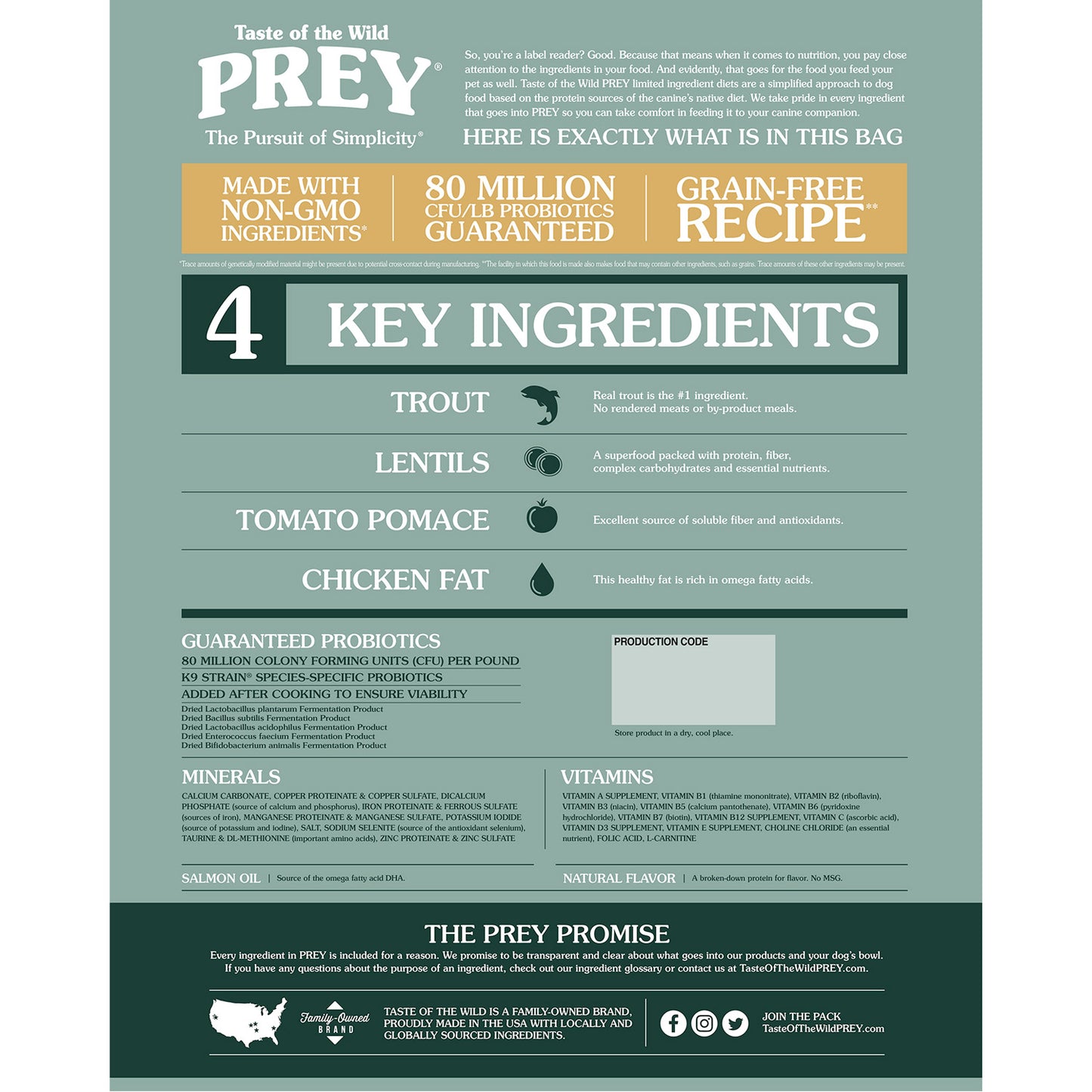 PREY Trout Limited Ingredient Formula for Dogs - 3.63kg (8 lbs)