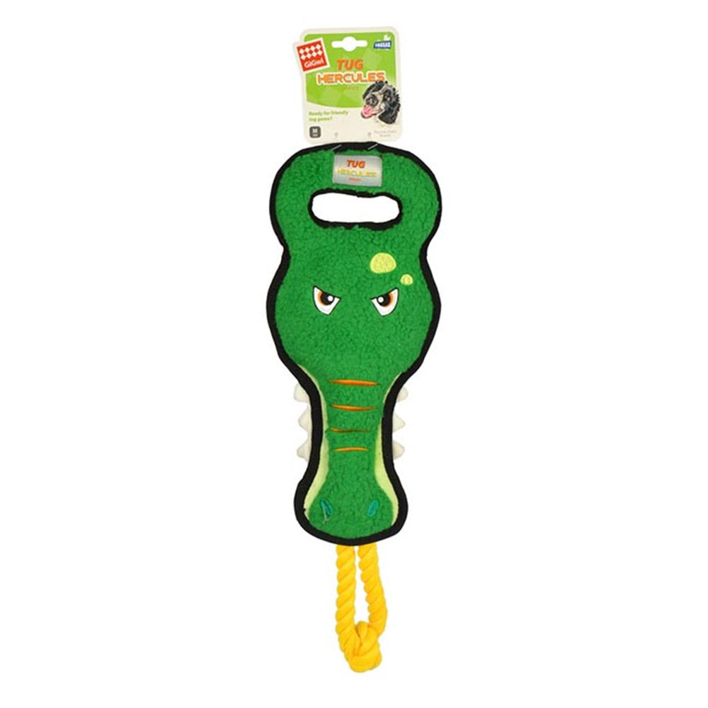GiGwi Tug Hercules Squeaker Inside Dog Toy - Crocodile