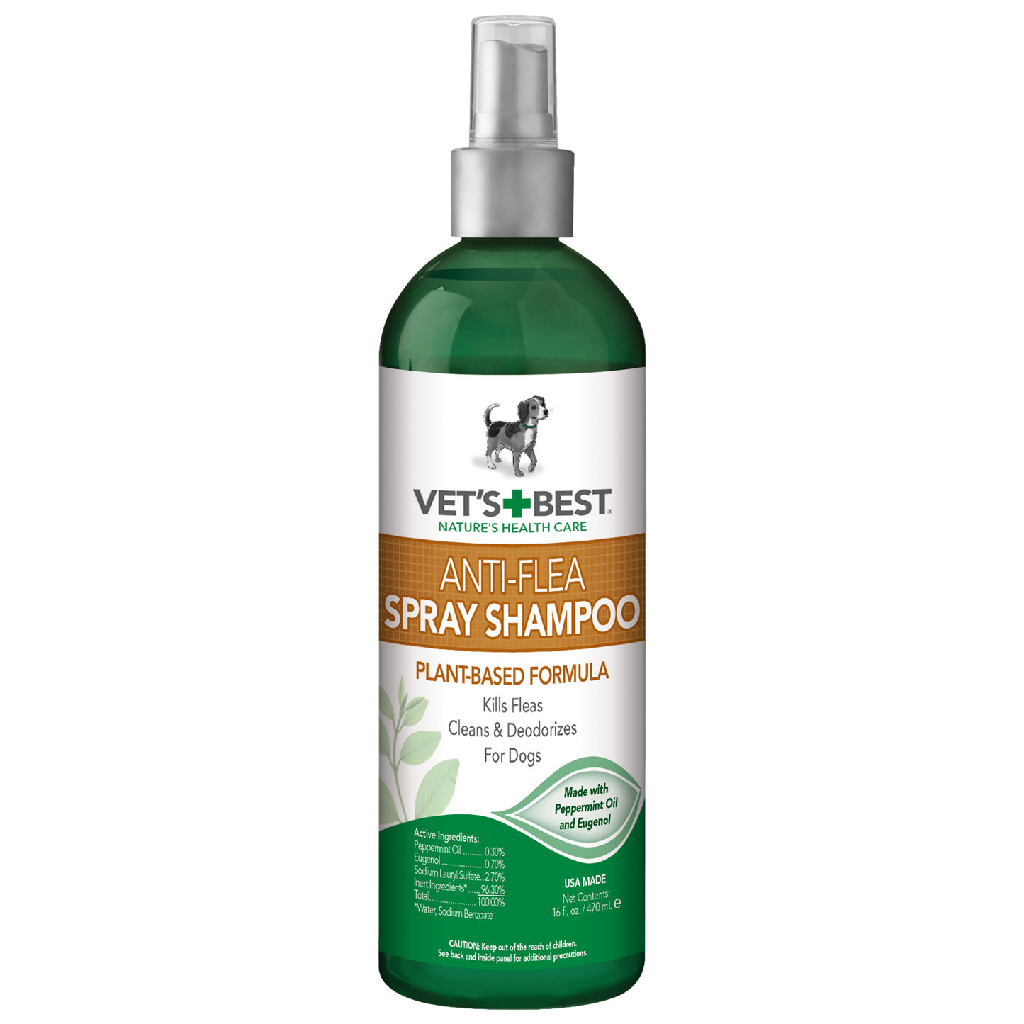 Vet's Best Natural Anti-Flea Easy Spray Shampoo (16 oz)