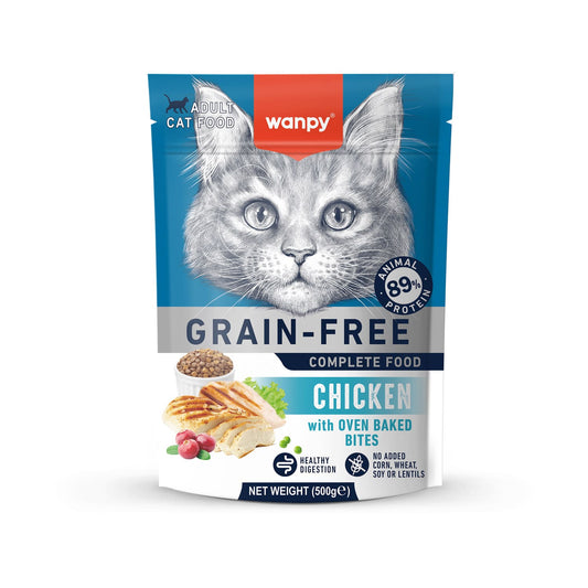 Wanpy Grain Free Complete Food for Adult Cat - Chicken Recipe - 500g