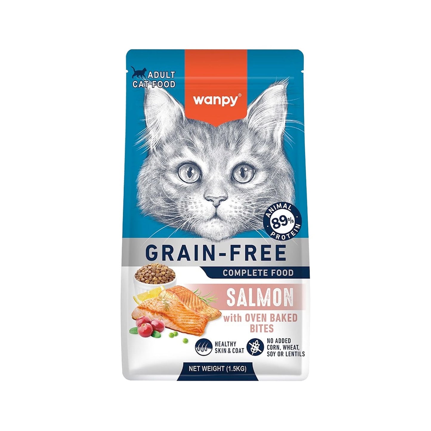 Wanpy Grain Free Complete Food for Adult Cat - Salmon Recipe
