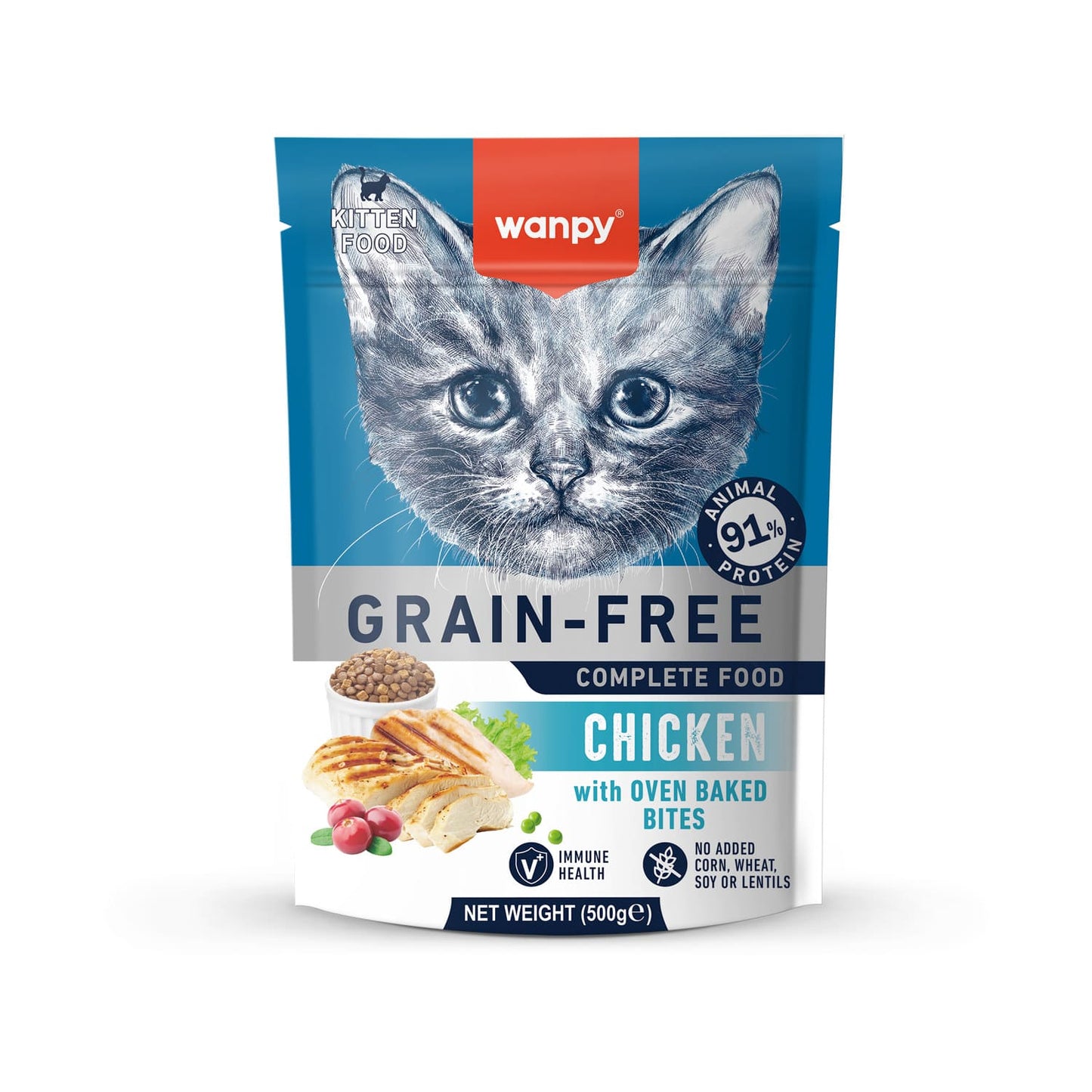 Wanpy Grain Free Complete Food for Kitten - Chicken Recipe - 500g