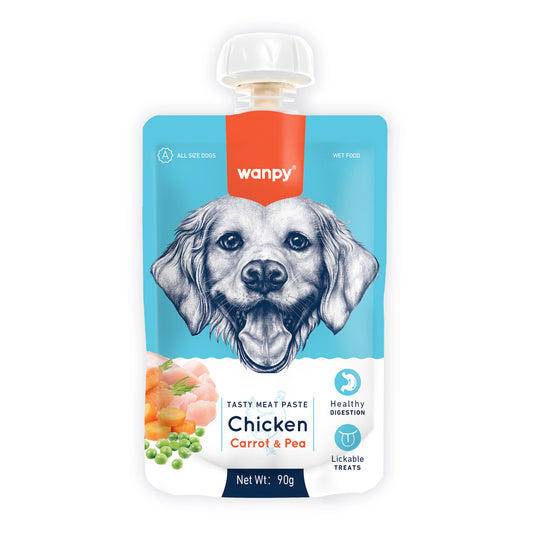 Wanpy Tasty Meat Paste Chicken with Carrot  &  Pea for Dogs 90g
