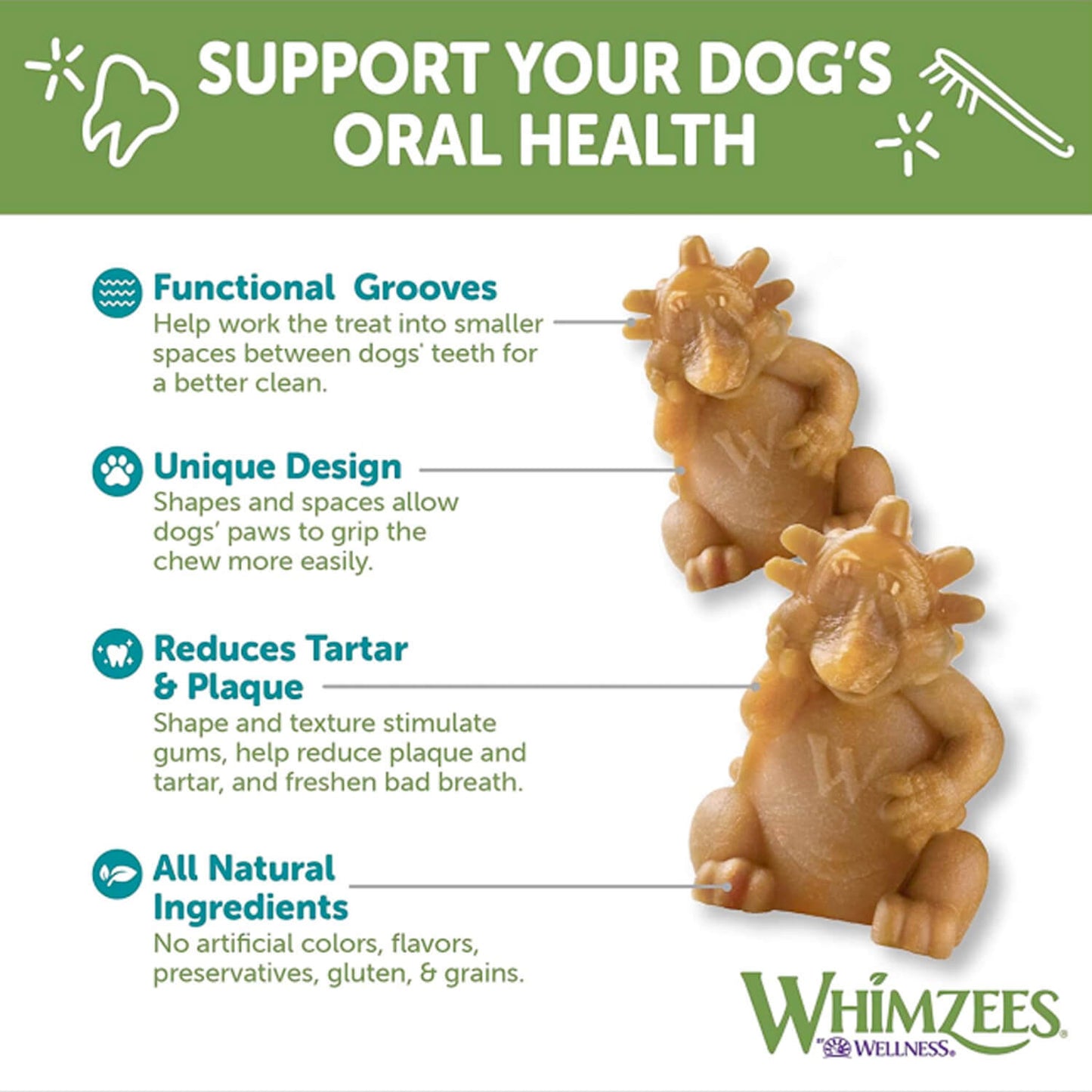 Whimzees Hedgehog Dental Dog Treats - Large (6pcs)
