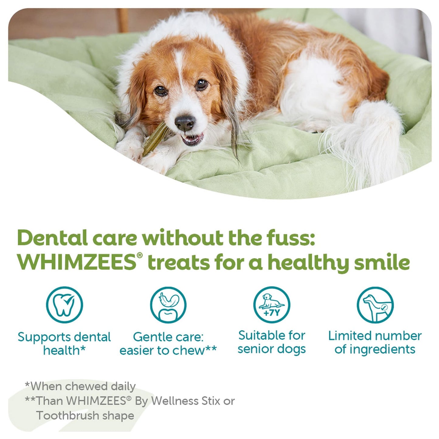Whimzees Soft Daily Dental Dog Treats Value Bag -  X Small (56 pcs)