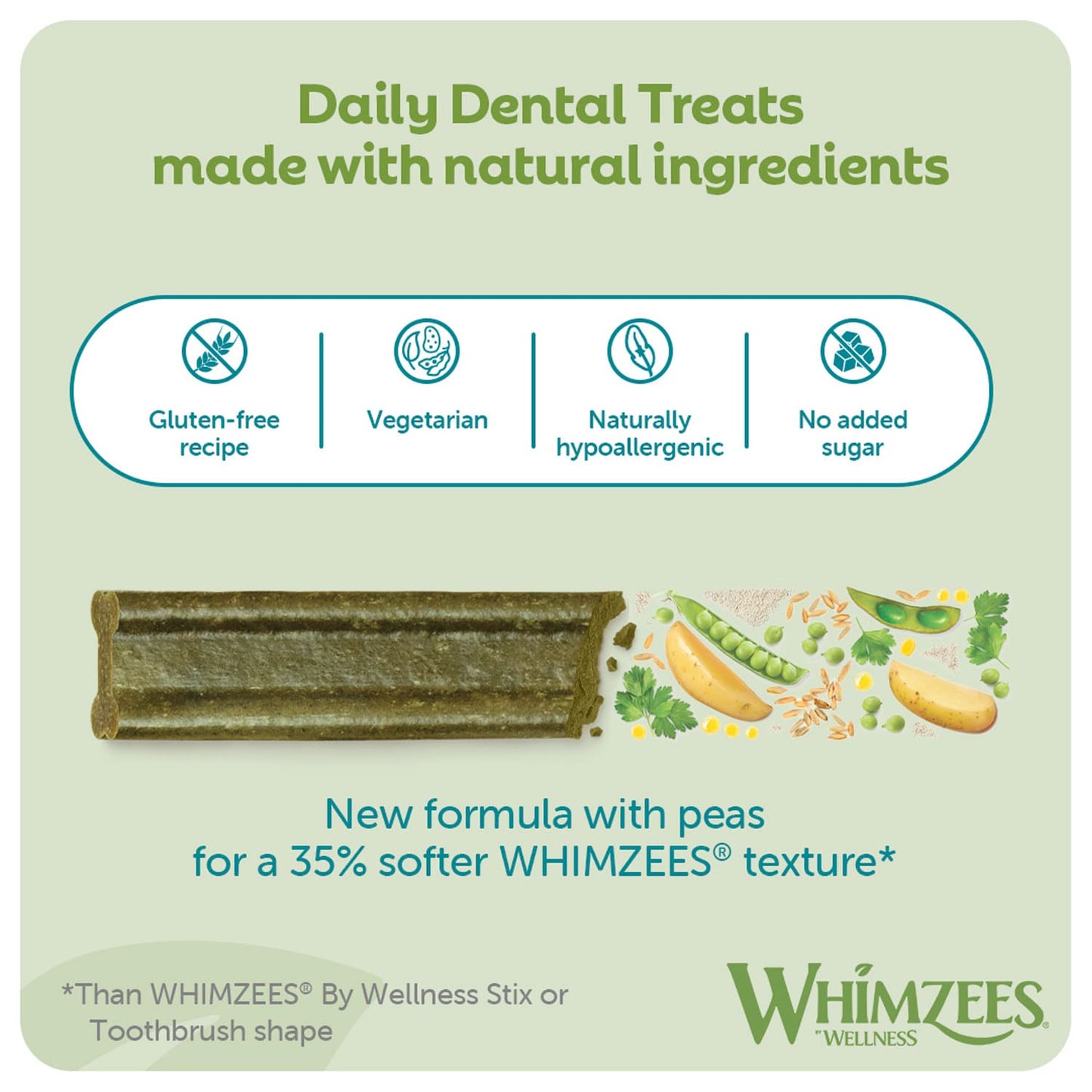 Whimzees Soft Daily Dental Dog Treats Value Bag -  Small (28 pcs)