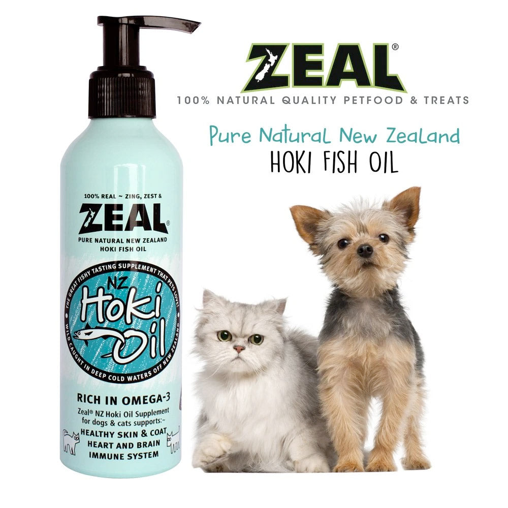 Zeal Natural Hoki Fish Oil Supplement for Cats  &  Dogs (225ml)