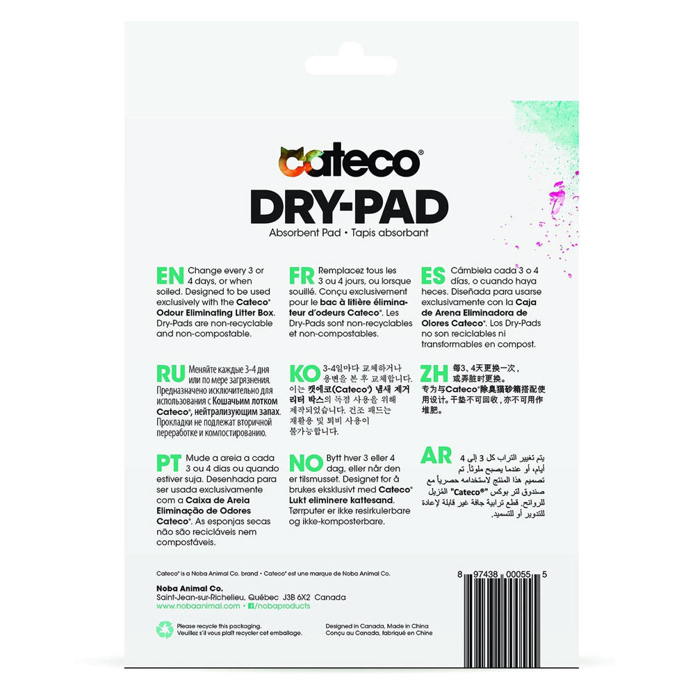 Cateco Dry Pad Replacement for Cat Litter Box - Pack of 10