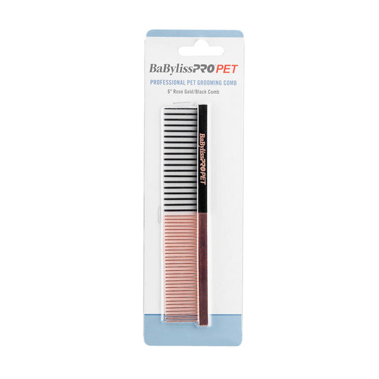 BaByliss PRO PET Rose Gold/Black Dog Comb - Small