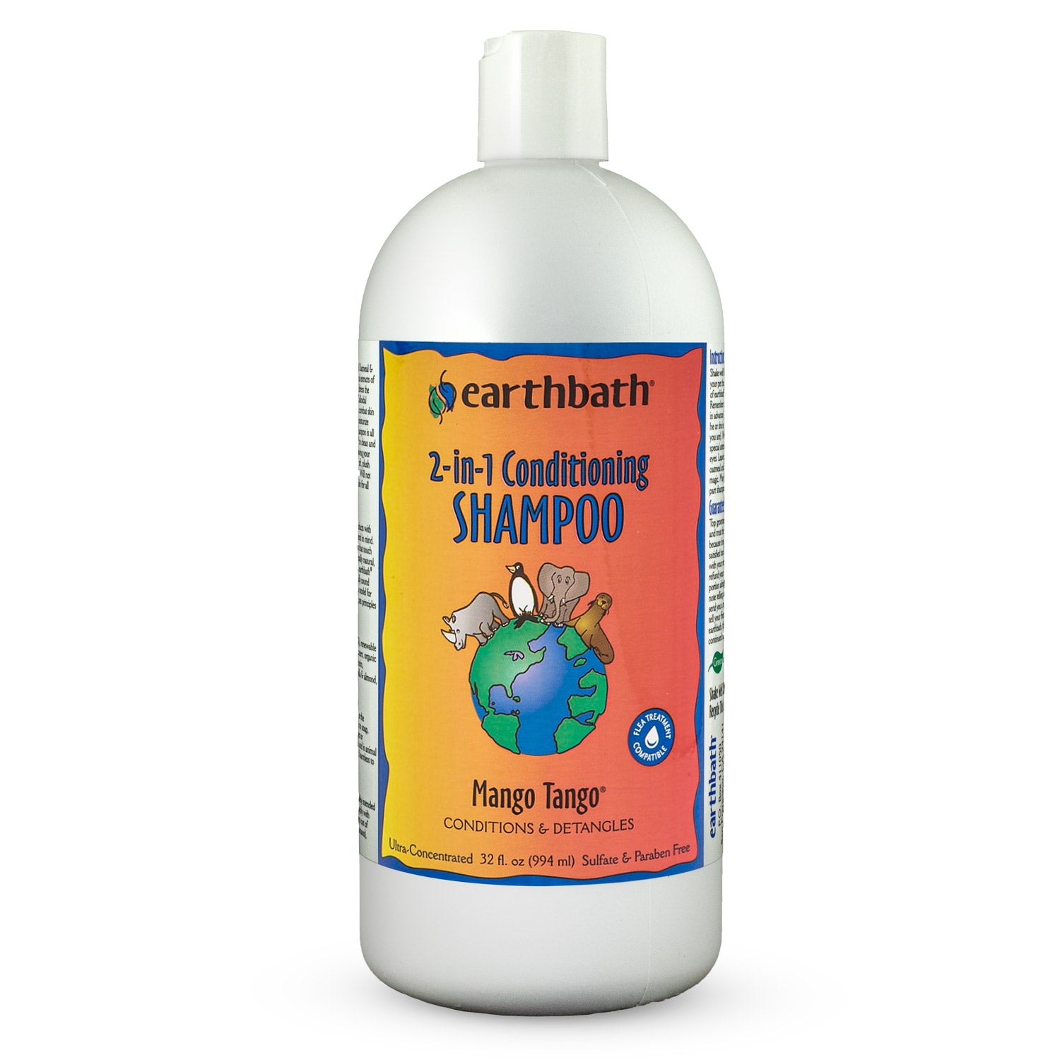 earthbath® 2 in 1 Conditioning Shampoo Mango Tango® Conditions & Detangles Made in USA 32 oz
