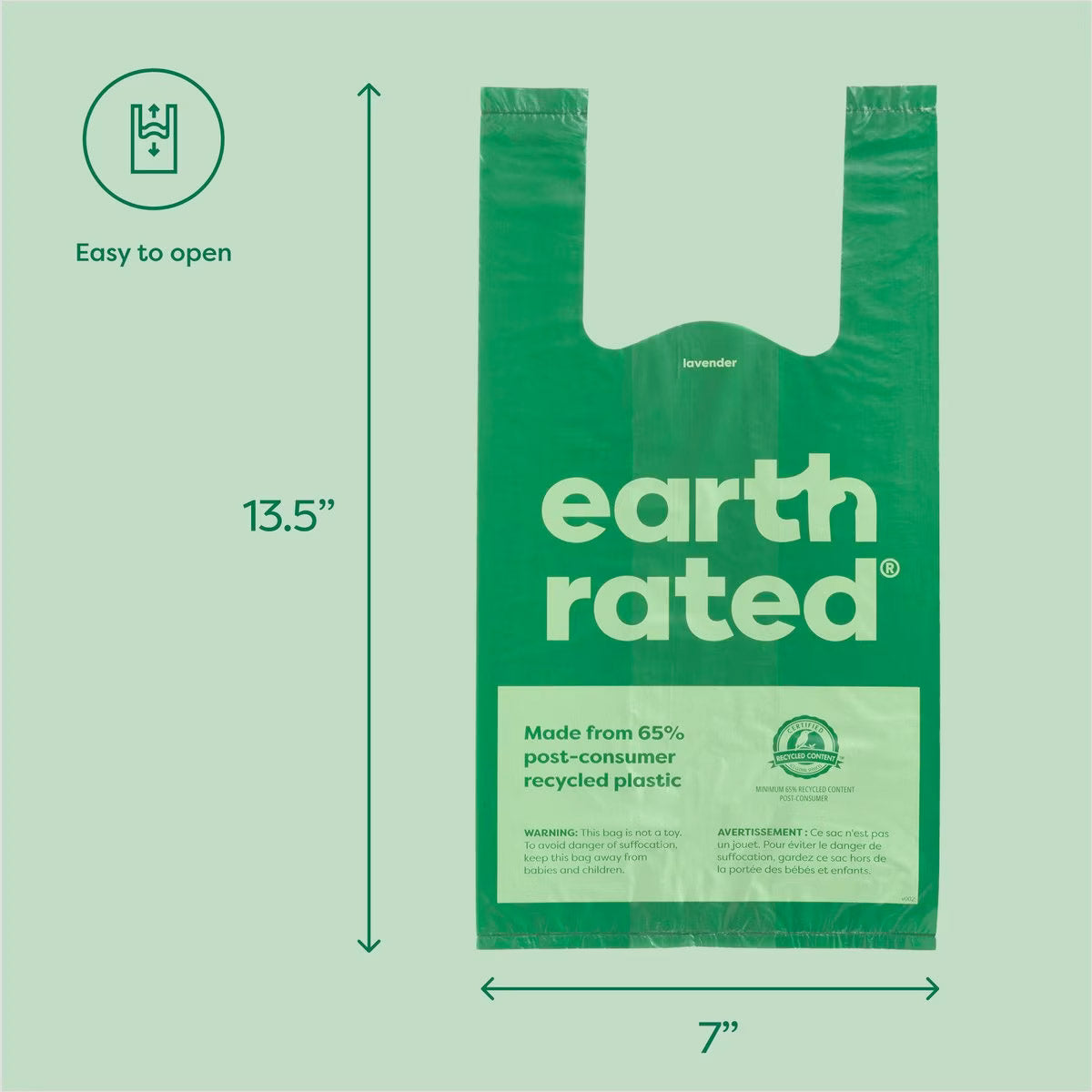 Earth Rated Easy-Tie Handle Poop Bags - 120 bags