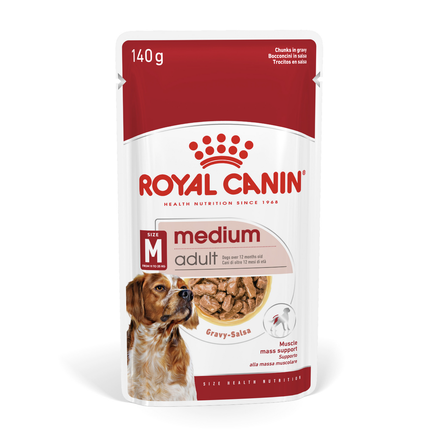 Royal Canin 10 x 140 gm Size Health Nutrition Medium Adult (Wet Food Pouches)