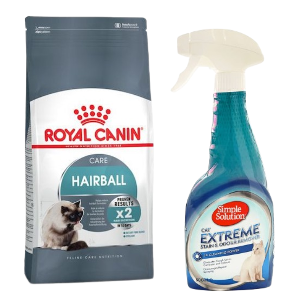Royal Canin Feline Care Nutrition Hairball Care 4kg + Simple Solution Extreme Stain & Odor Remover (Cat) 500ml