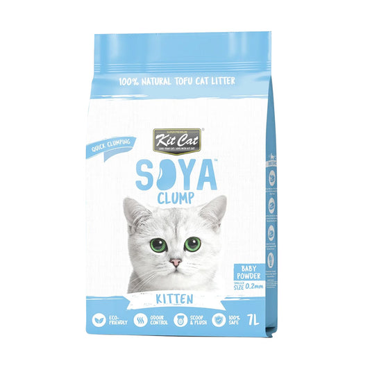 Kit Cat Soybean Litter Soya Clump Kitten Baby Powder 7L (1 Box - 6pcs)