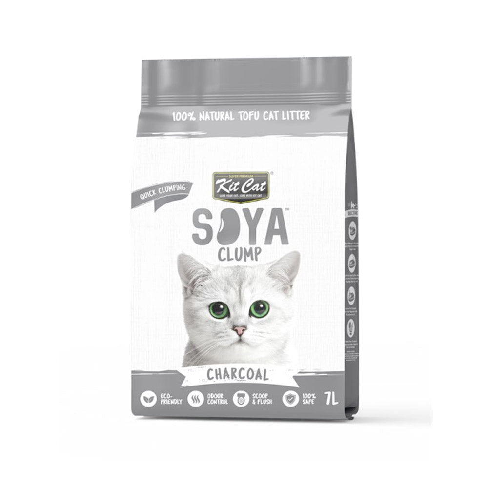 Kit Cat Soya Clump Soybean Litter - Charcoal 7L(1 Box – 6pcs)