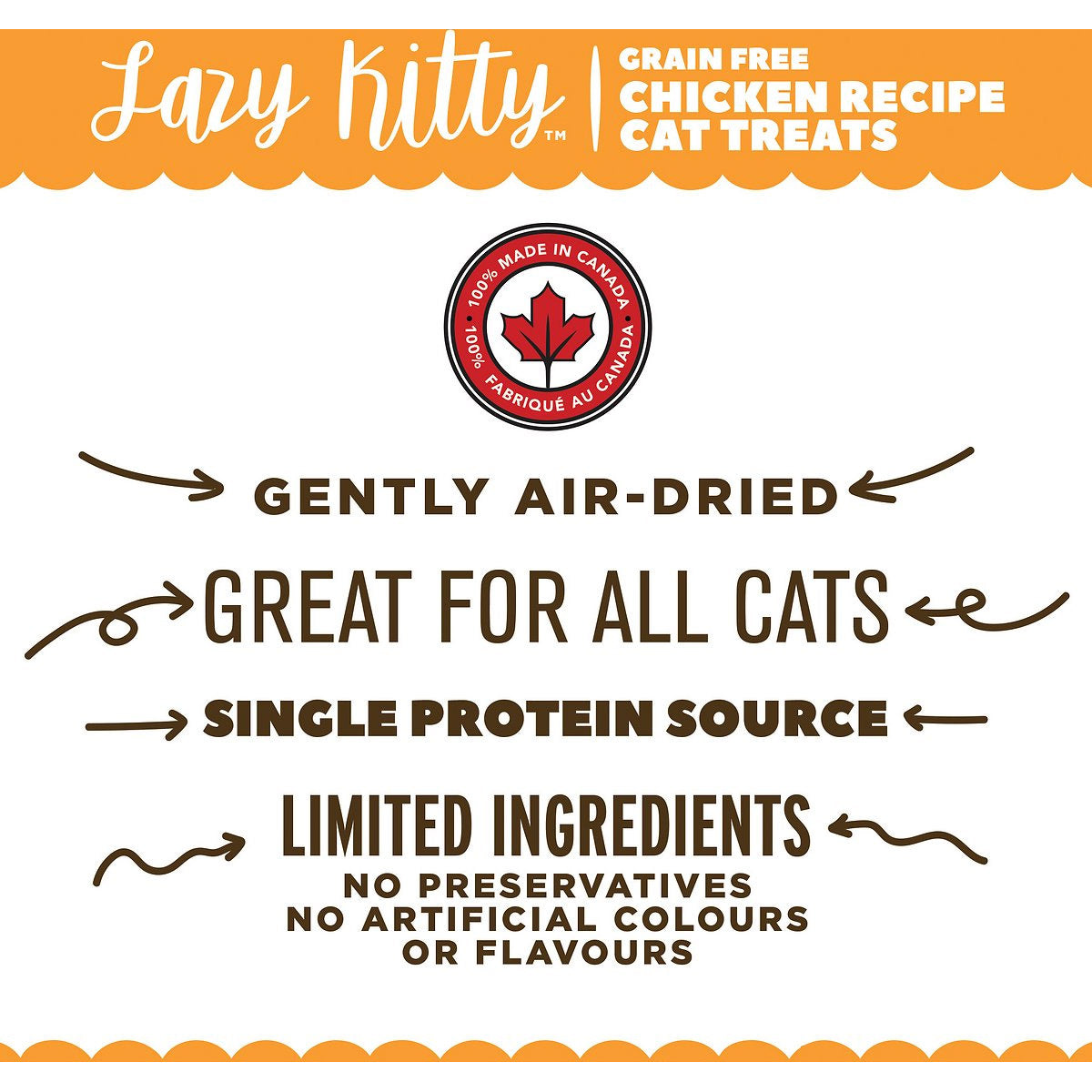 Lazy Kitty Air-Dried Grain-Free Cat Treats -  Chicken Recipe 3oz / 85gm
