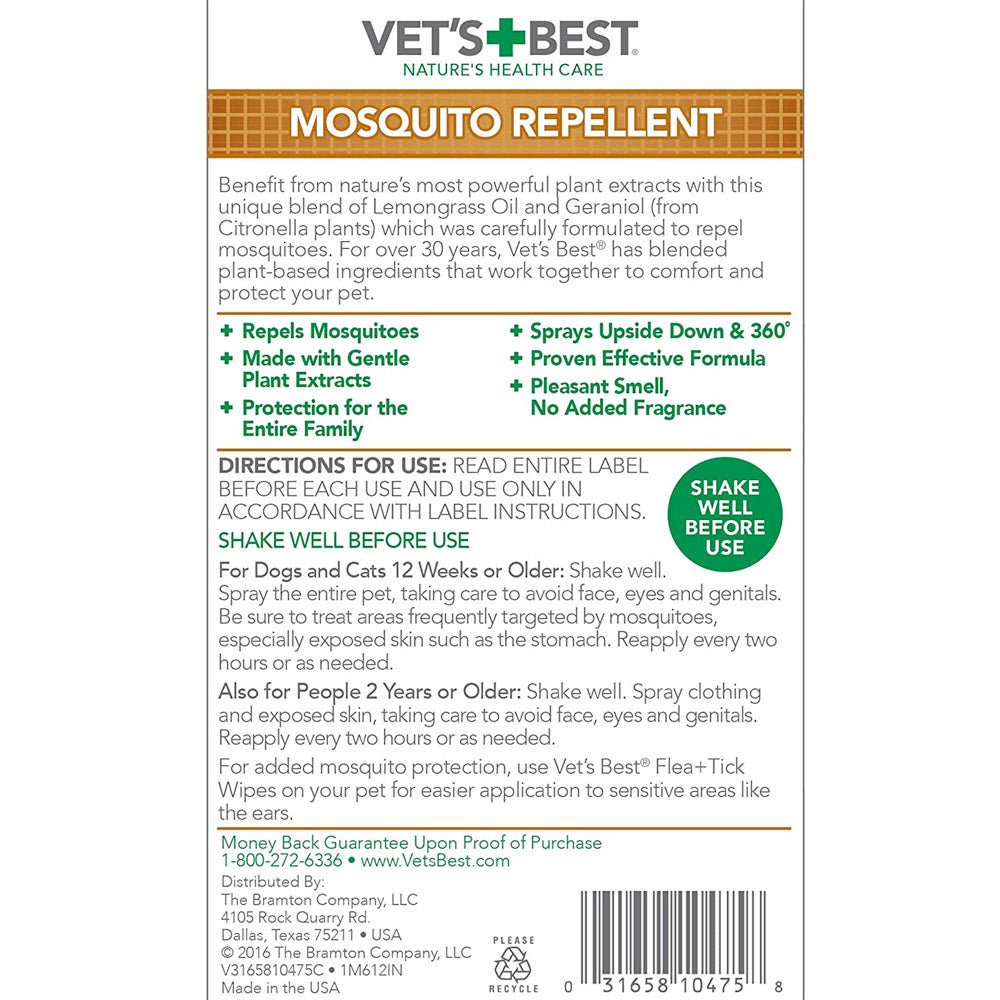 Vet's Best Mosquito Repellent for Dogs and Cats