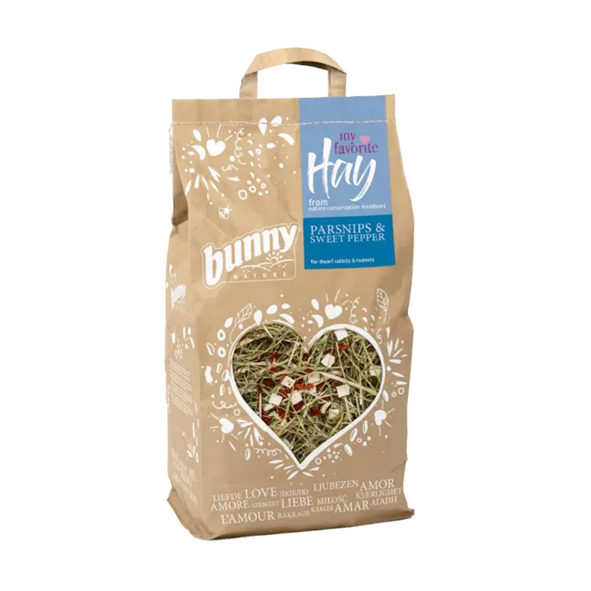 my favorite Hay from nature conservation meadows PARSNIPS  &  SWEET PEPPER (100g)