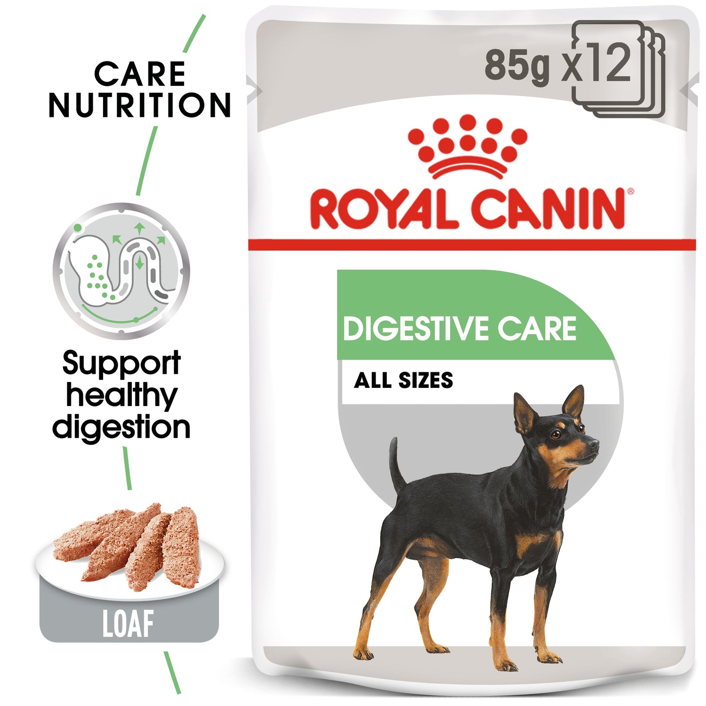 Royal Canin 12 x 85 gm Canine Care Nutrition Digestive Care (Wet Food Pouches)