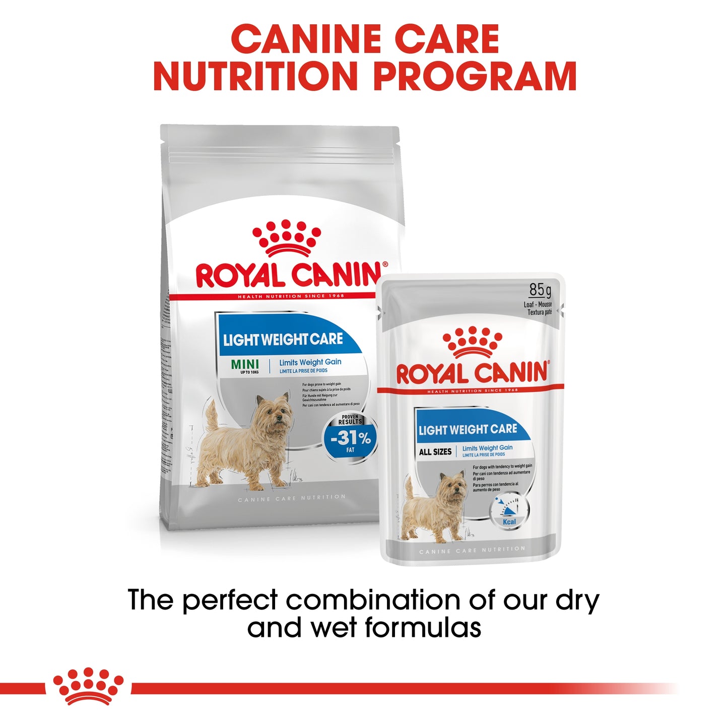 Royal Canin 12 x 85 gm Canine Care Nutrition Light Weight Care (Wet Food Pouches)