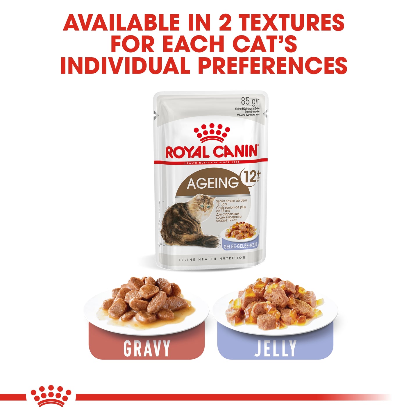 Royal Canin Feline Health Nutrition Ageing 12+ Jelly (Wet Food Pouches) 12 x 85 g