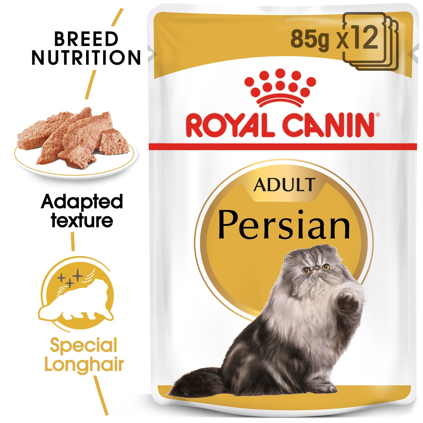 Royal Canin 12 x 85 gm Feline Breed Nutrition Persian (Wet Food Pouches)