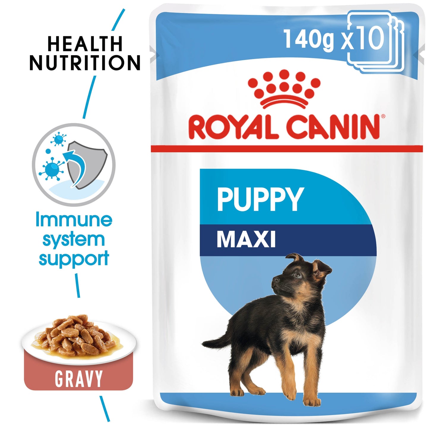 Royal Canin 10 x 140 gm Size Health Nutrition Maxi Puppy (Wet Food Pouches)