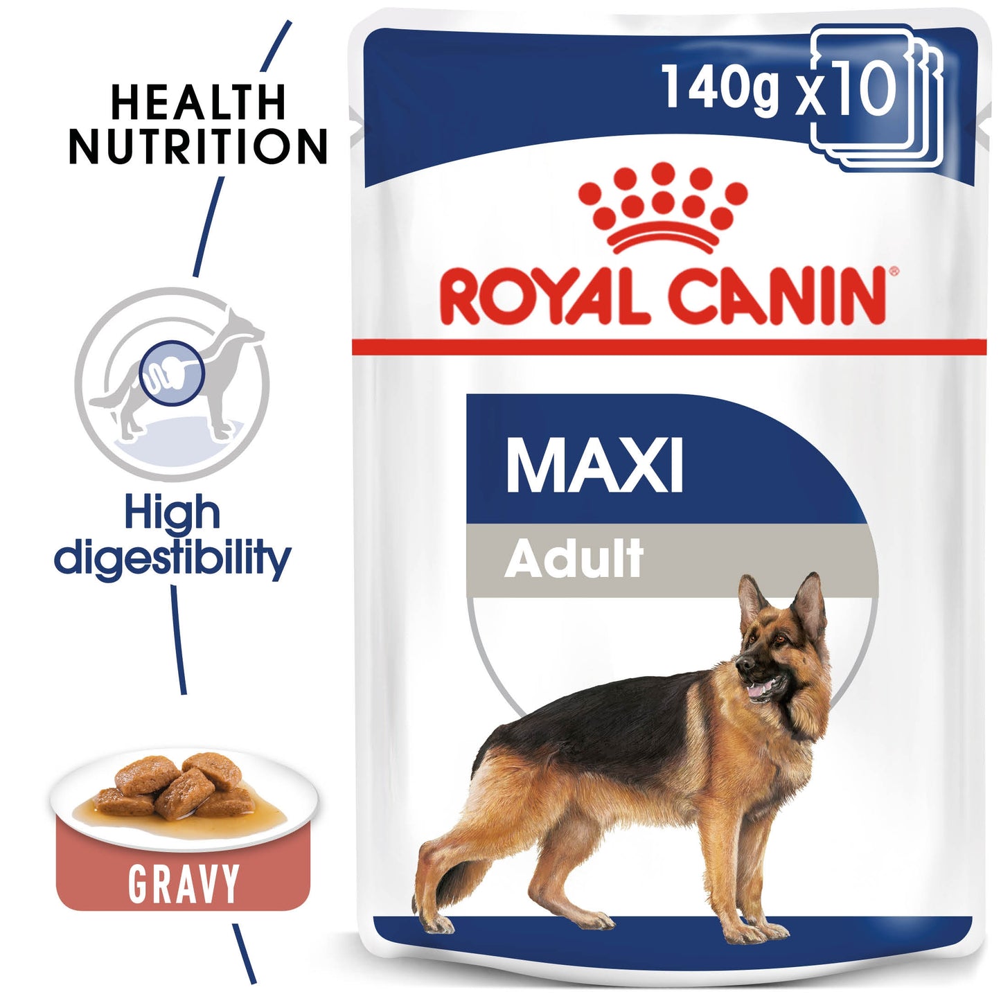 Royal Canin 10 x 140 gm Size Health Nutrition Maxi Adult (Wet Food Pouches)