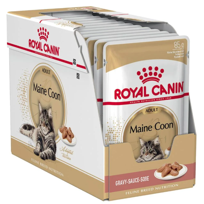 Royal Canin 12 x 85 gm Feline Breed Nutrition Maine Coon (Wet Food Pouches)