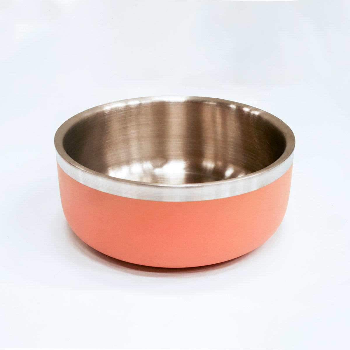 Saluki Stainless Steel Double Wall Dog Bowls - Peach, 1200 ML