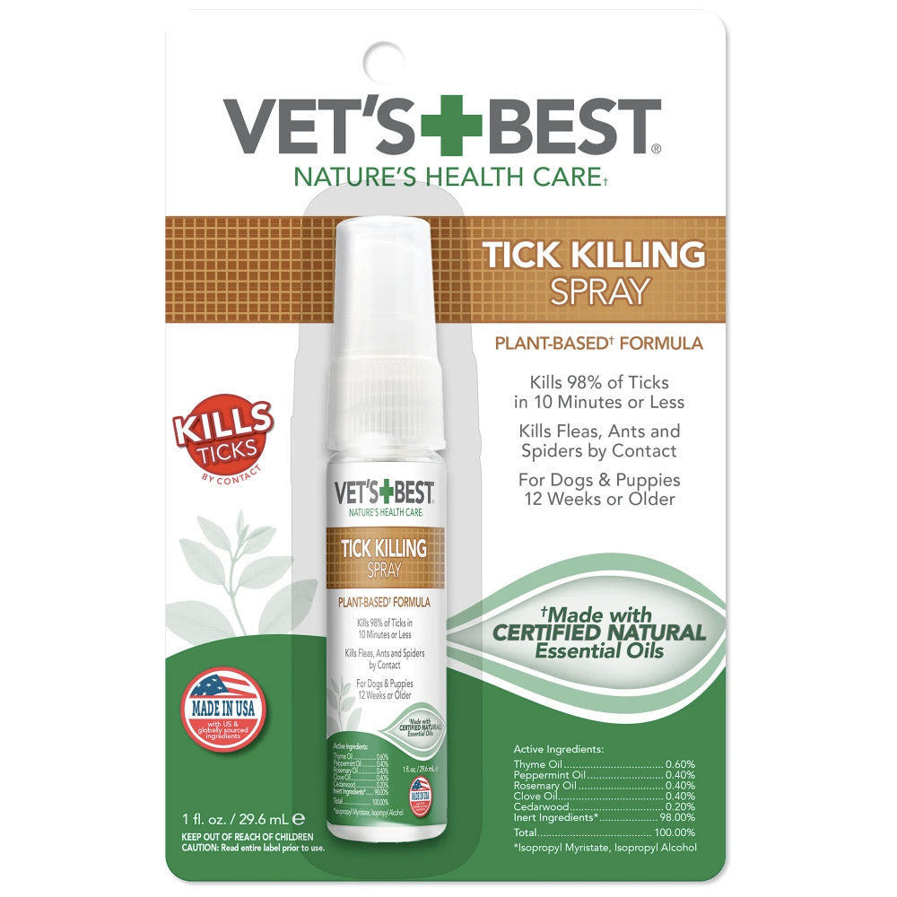 Vet's Best Tick Killing Spray for Dogs and Puppies, 1 fl. oz.
