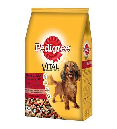 Pedigree Adult Small Breed Beef, Lamb & Vegetables Dry Dog Food - 1.5KG