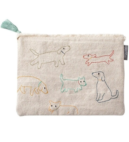 PetShop by Fringe Studio Stitched Dogs Canvas Pouch