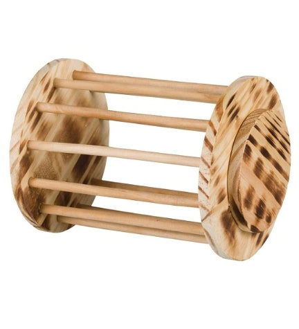 Trixie Flamed Wood Hay Manger Roll with Lid for Small Pets