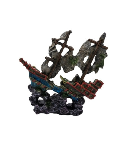 AquaSpectra Sunken Sailing Ship Aquarium Decor