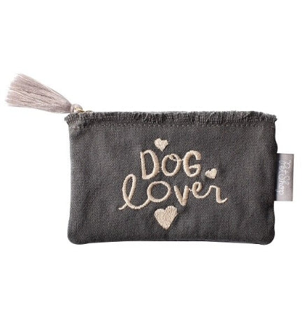 PetShop by Fringe Studio Dog Lover Hearts Canvas Coin Pouch