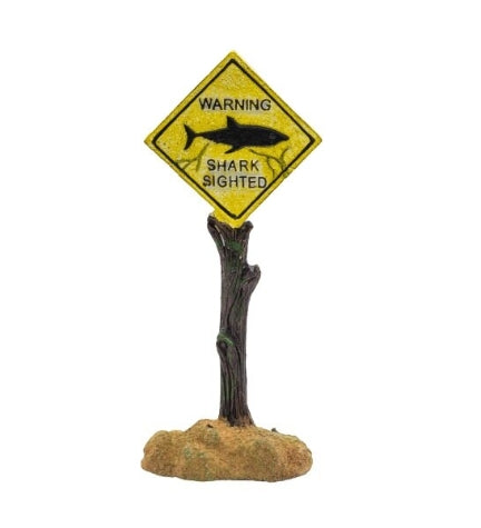 AquaSpectra Shark Warning Sign Aquarium Decor