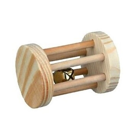 Trixie Wooden Roller with Bell for Small Pets