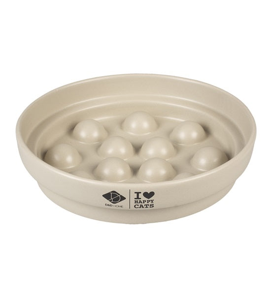 D&D Home I Love Happy Cats Sue Slow Feeder Dot Cat Bowl