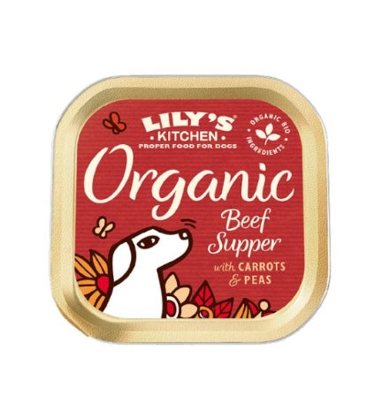 Lily's Kitchen Organic Beef Supper Wet Dog Food 150G Pack of 11